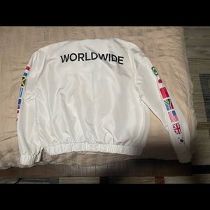 forever 21 world wide windbreaker jacket